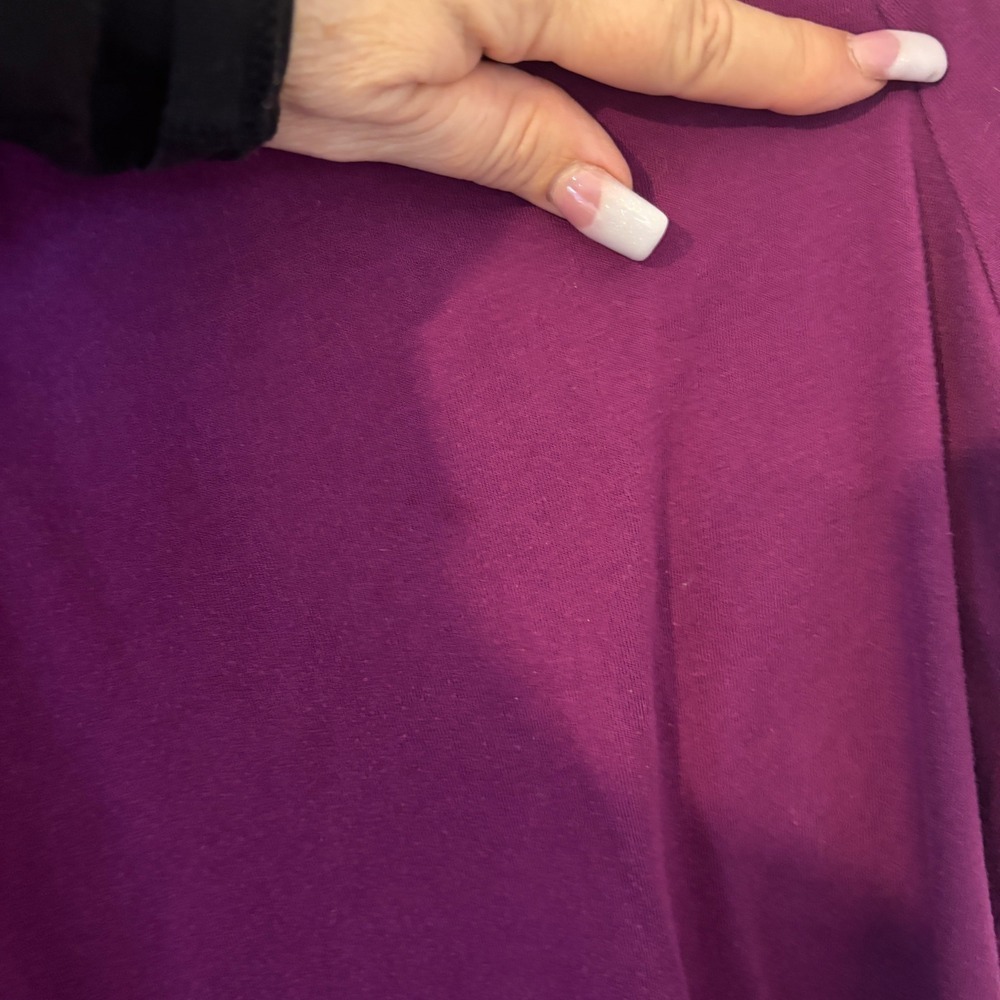 JMS Just My Size Womens 4X Plum Purple Short Sleeve V-Neck Polo Shirt Plus Size - Picture 5 of 5